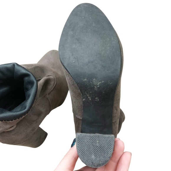 ASOS Public Desire Jenna Tie Back Brown Heeled Women’s Suede Ankle Booties Boot - Picture 9 of 11